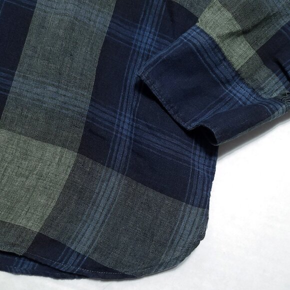 TODD SNYDER Men's Large Made in Portugal 100% Linen Plaid Button Up Shirt - Picture 10 of 11